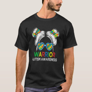 Camiseta Quebra-cabeça do Guerreiro Cónico Autismo Cabelo d