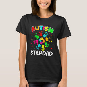 Camiseta Quebra-cabeça do Padrasto Autista Apoia Família Co