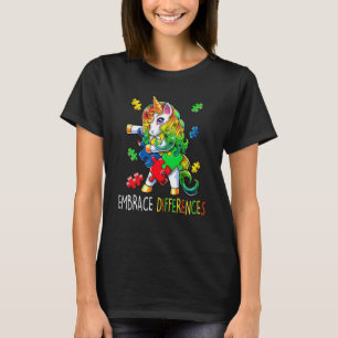 Camiseta Quebra-cabeça do Unicórnio Consciência do Autismo 