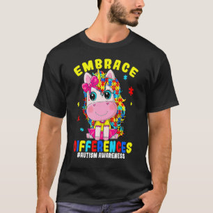 Camiseta Quebra-cabeça do Unicórnio Piece Autismo Sensibili