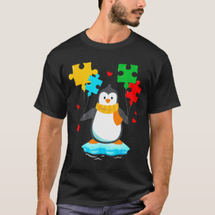 Camiseta Quebra-cabeça engraçado de pinguim mês de conscien