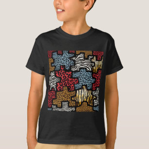 Camiseta Quebra-cabeça Estampa Animal Rockabilly RAB