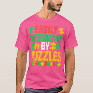 Camiseta Quebra-cabeça - Facilmente Distraído Por Quebra-ca