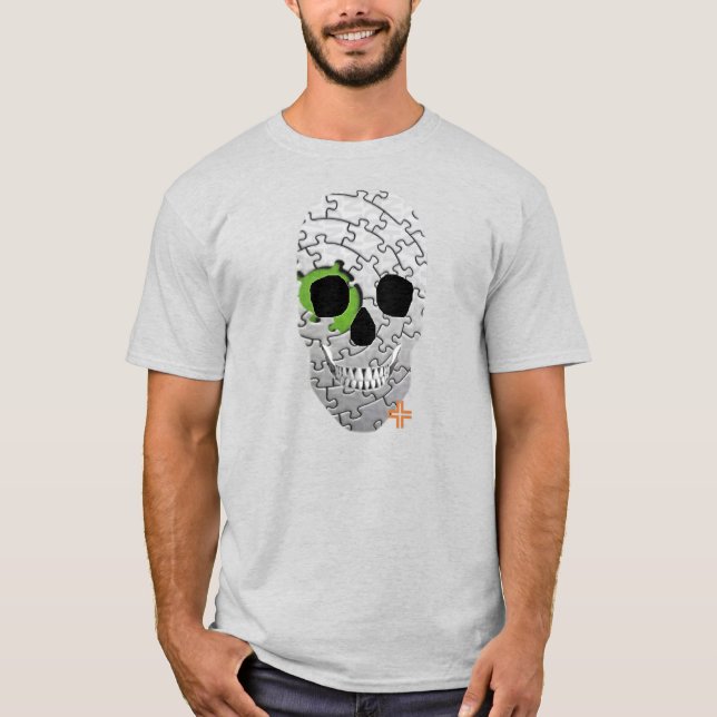Camiseta Quebra-cabeça HANDSKULL básica B2 (Frente)