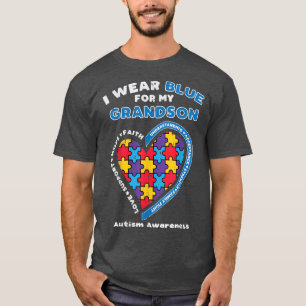 Camiseta Quebra-cabeça I Visto Vovô Azul Grande Consciência