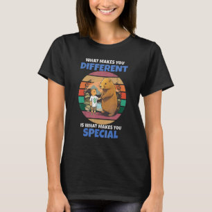 Camiseta Quebra-cabeça Mãe e Filho Capivara Conscientização