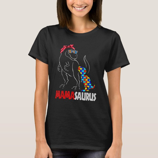 Camiseta Quebra-cabeça Mamasaurus Mama Dinossauro Conscient (Frente)
