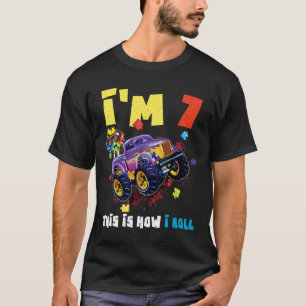 Camiseta Quebra-cabeça Monster Truck Age 7 Nasceres Autismo