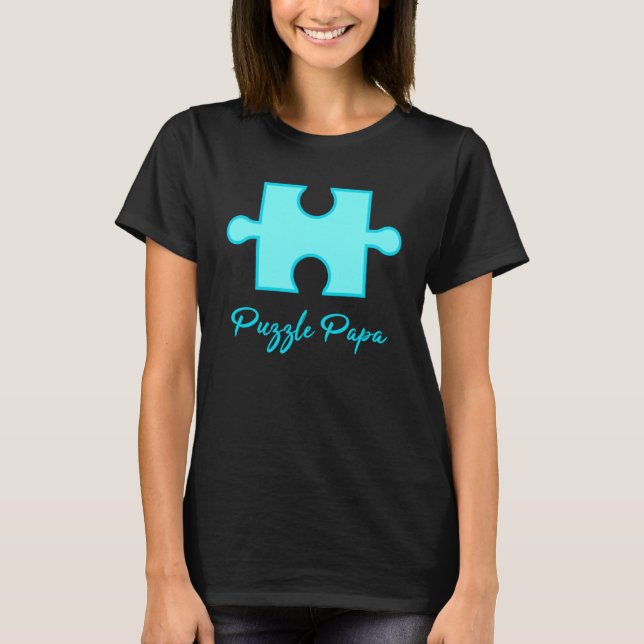 Camiseta Quebra-cabeça Papa Quebra-cabeça Quebra-cabeça Jog (Frente)