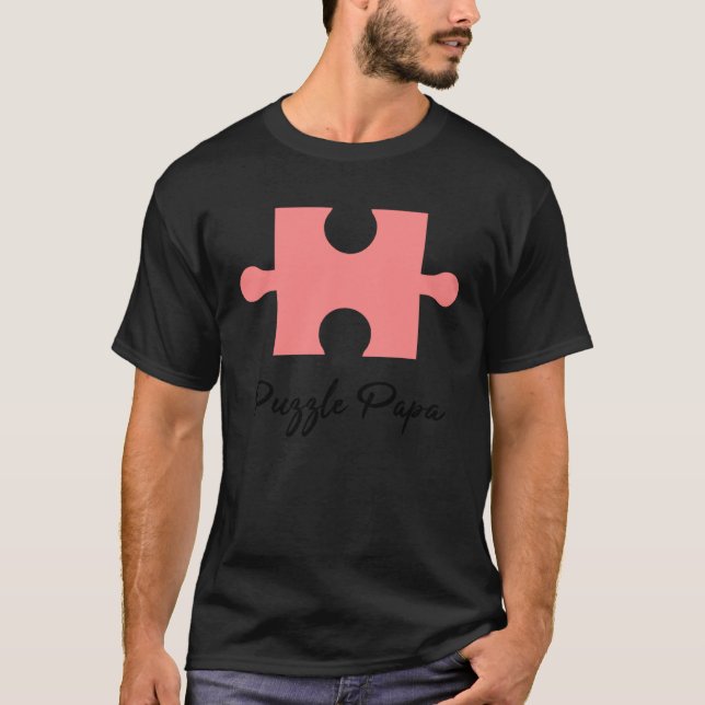 Camiseta Quebra-cabeça Papa Quebra-cabeça Quebra-cabeça Jog (Frente)