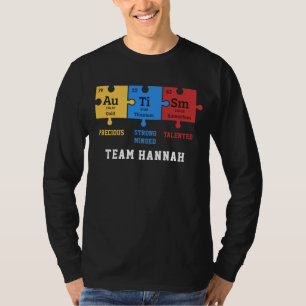 Camiseta Quebra-cabeça Personalizados de Elementos de Quími