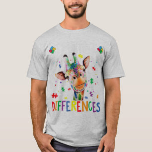 Camiseta Quebra-cabeça Piece Autism Giraffe Abraça Diferenç