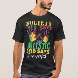 Camiseta Quebra-cabeça Piece Mão Deus Diz Que Sou Perfeito