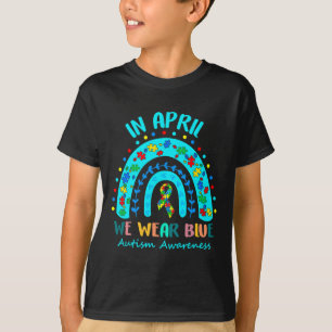 Camiseta Quebra-cabeça Rainbow Em Abril Vestimos Autismo Az