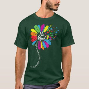 Camiseta Quebra-cabeça Sunflower Seja gentil Autismo Sensib