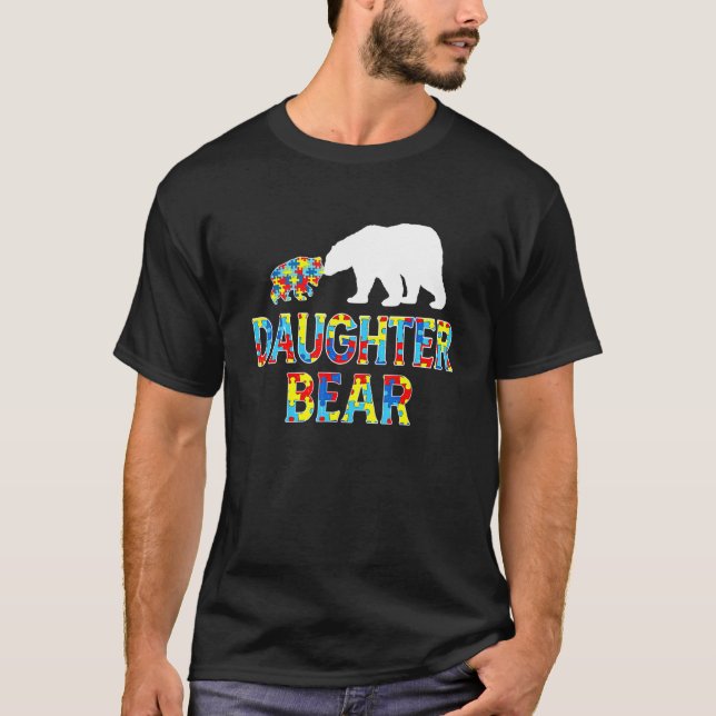 Camiseta Quebra-cabeça Urso da Conscientização do Autismo F (Frente)
