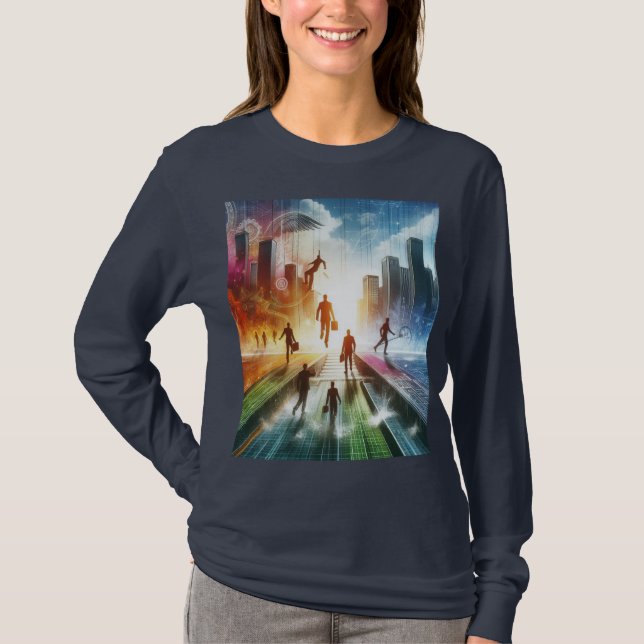 Camiseta Quebra de barreiras Dia das Mulheres Longa Folga (Frente)