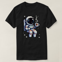Camiseta Quebra de Café com Astronauta Pixel - Espaço CJava