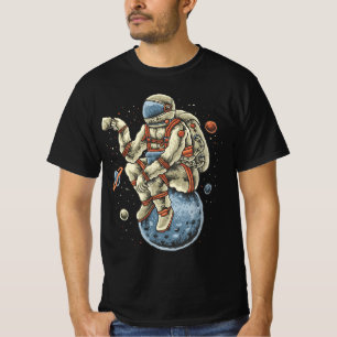 Camiseta Quebra de café no espaço - Cósmico Whimsical