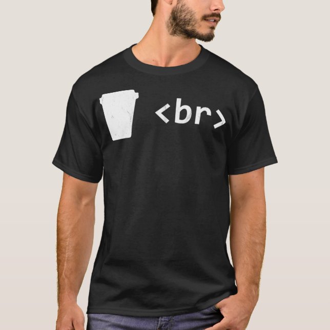 Camiseta Quebra de café para desenvolvedores de software -  (Frente)