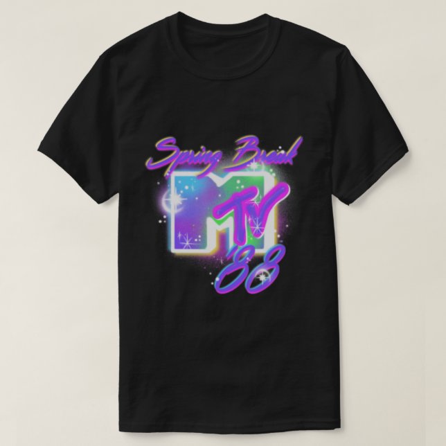 Camiseta Quebra de primavera do Mtv '88 Texto escovado com  (Frente do Design)