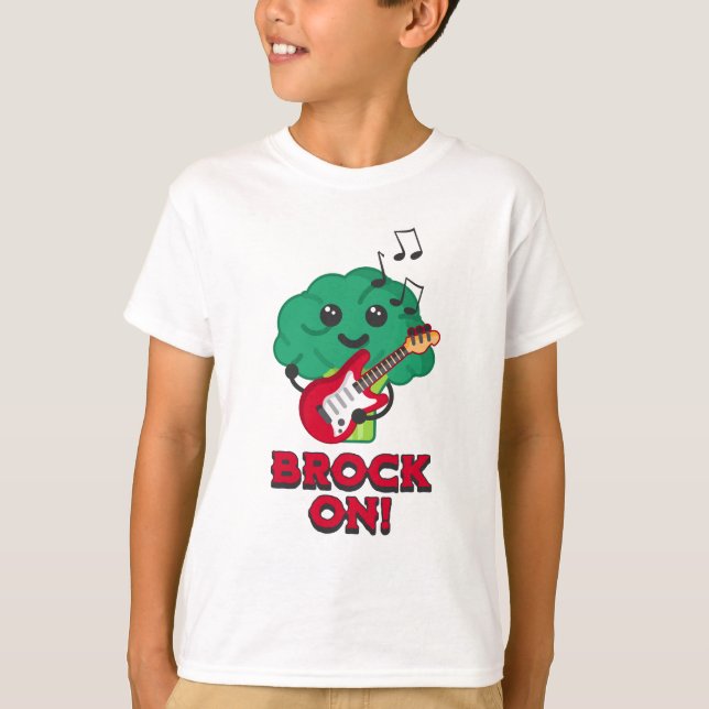 Camiseta Quebrado! Cartoon de brócolis bonito e punny (Frente)