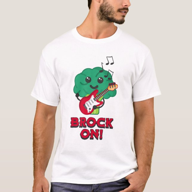 Camiseta Quebrado! Cartoon de brócolis bonito e punny (Frente)