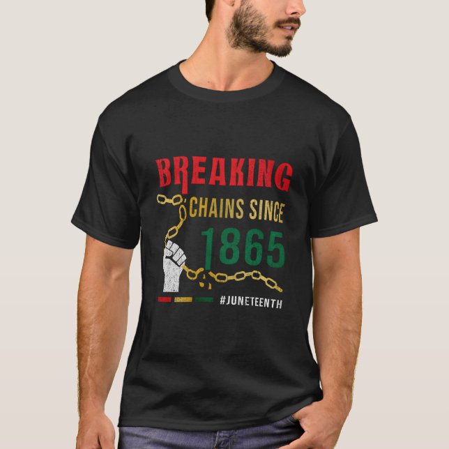 Camiseta Quebrando Correntes Desde 1865 Junenth (Frente)