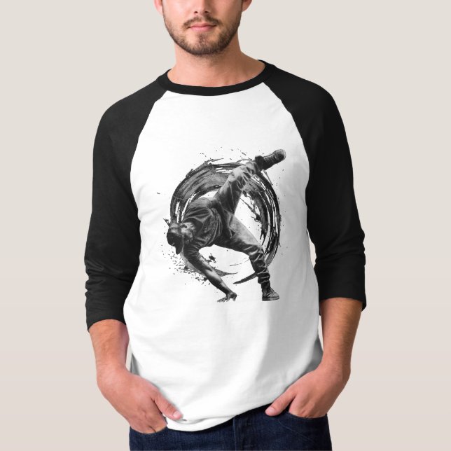 Camiseta Quebrar Estilo Urbano Movimento Monocromático (Frente)