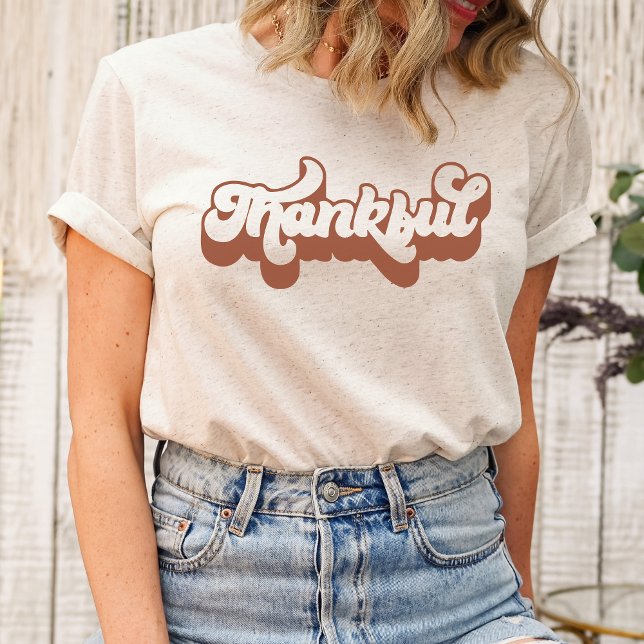 Camiseta Queda agradecida - Cima Sazonal Cozy (Thankful Shirt)