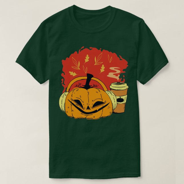 Camiseta Queda Café Música Sobrelota Pumpkin Latte Bebida1 (Frente do Design)
