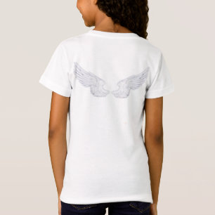 Camiseta Queda Castiel Anjo Branco Frente e Traseira