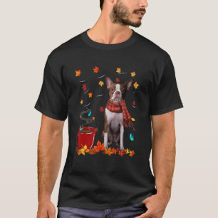 Camiseta Queda Chocolate Quente Vermelho Boston Terrier