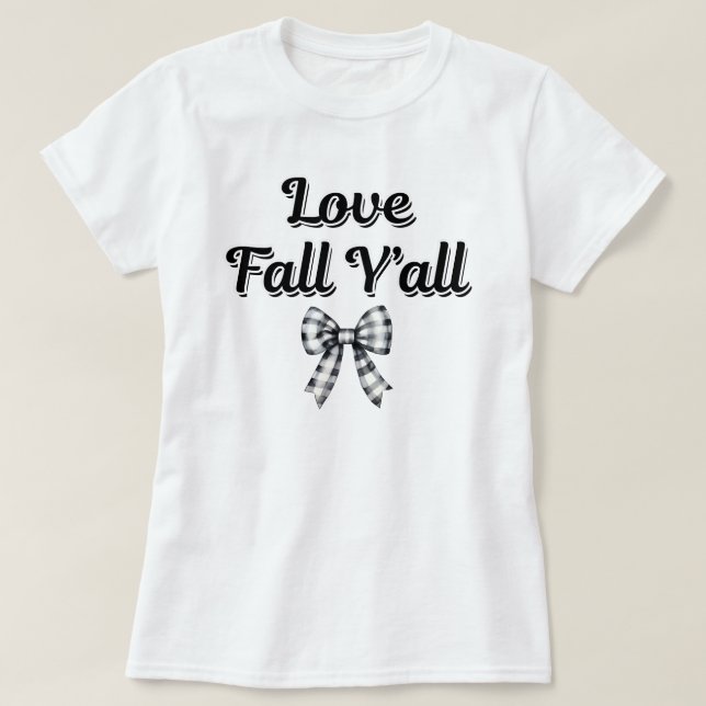 Camiseta Queda de amor Y all | Folhas de outono | Caiu (Frente do Design)