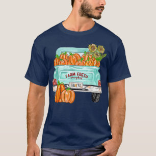 Camiseta Queda De Caminhão Pumpkin Girassol outono Queda Th