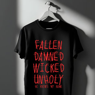 Camiseta Queda de Design religioso malvado