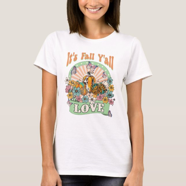 Camiseta Queda de todas as panelas de flores da vinheta (Frente)