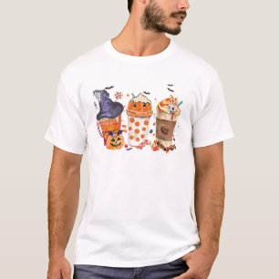 Camiseta Queda do horror, picada de abóbora de café no outo