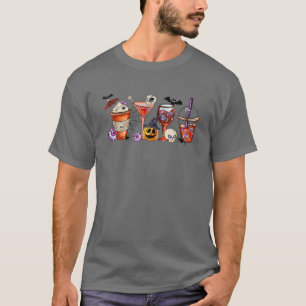 Camiseta Queda do horror, picada de abóbora de café no outo