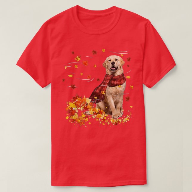 Camiseta Queda do Ouro de Scarf - Cachorro do Retriever out (Frente do Design)