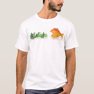 Camiseta queda dos peixes alaranjados gigantes