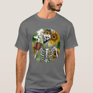 Camiseta Queda Esqueleto Pumpkin Sunflower Spice Café