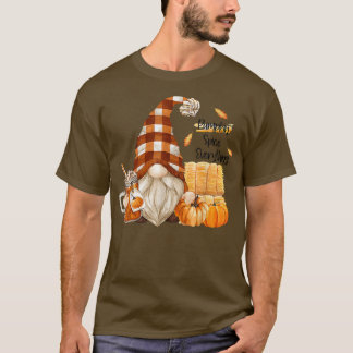 Camiseta Queda Gnome Pumpkin Spice Tudo Bonito Gnomo Hal