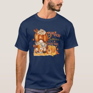 Camiseta Queda Gnome Pumpkin Spice Tudo Bonito Gnomo Hal