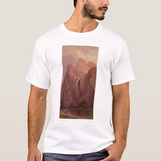 Camiseta Queda nupcial do véu, vale de Yosemite (0128A) (Frente)