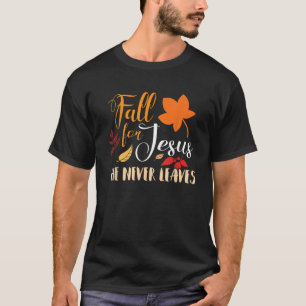 Camiseta Queda por Jesus Ele Nunca Sai Do Autumn Christian