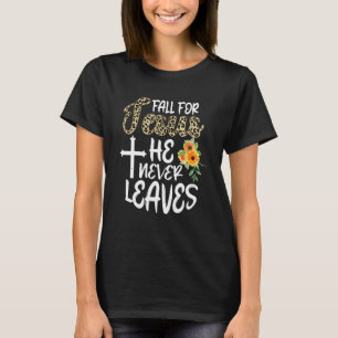 Camiseta Queda por Jesus Ele Nunca Sai Do Outono Cristão Pr
