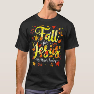Camiseta Queda por Jesus Ele Nunca Sai Do Outono Cristão Pr
