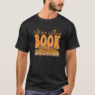 Camiseta Queda Por Um Livro De Excelentes Folhas De Outono