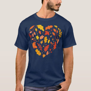 Camiseta Queda Saída Outubro Outono Amadurece Bonito Coraçã
